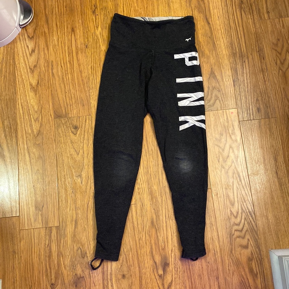 Pink black leggings